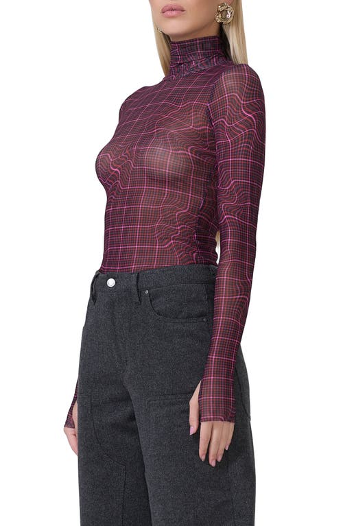 AFRM AFRM ZADIE PRINT TURTLENECK MESH TOP 