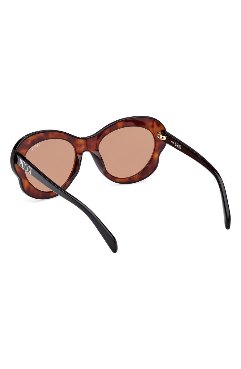 Emilio Pucci 54mm Round Sunglasses, Alternate, color, Havana / Brown