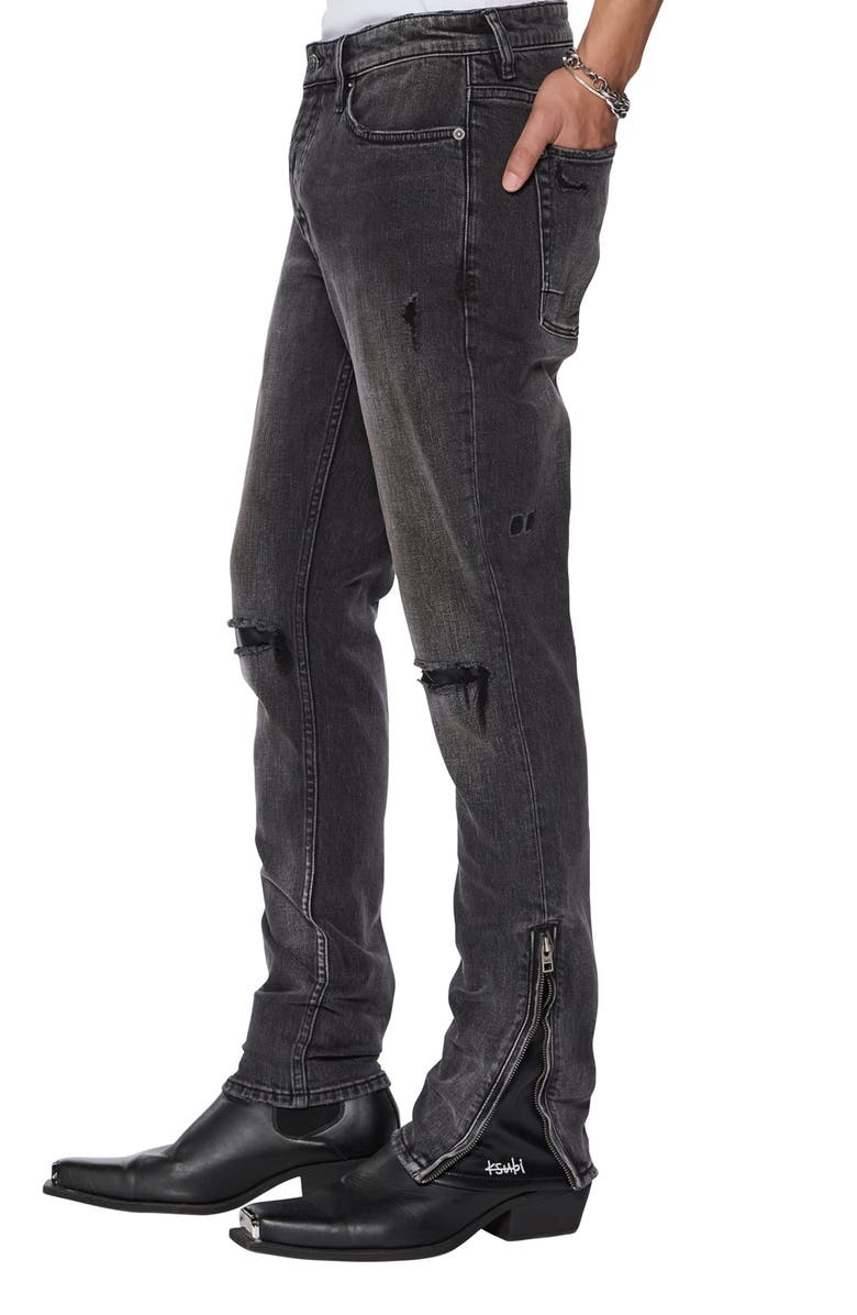 Ksubi Van Winkle Torqued Chamber Skinny Jeans, Alternate, color, Black