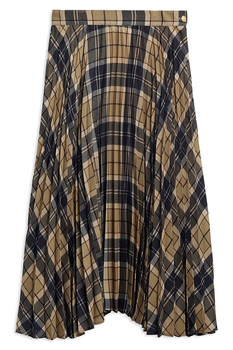 Ria Pleated Midi Skirt, Alternate, color, BIRCHWOOD TARTAN
