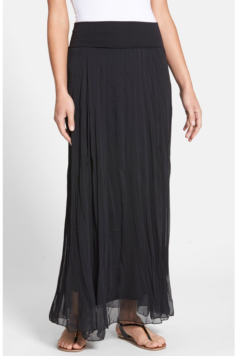 Crinkled Maxi Skirt, Main, color, BLACK