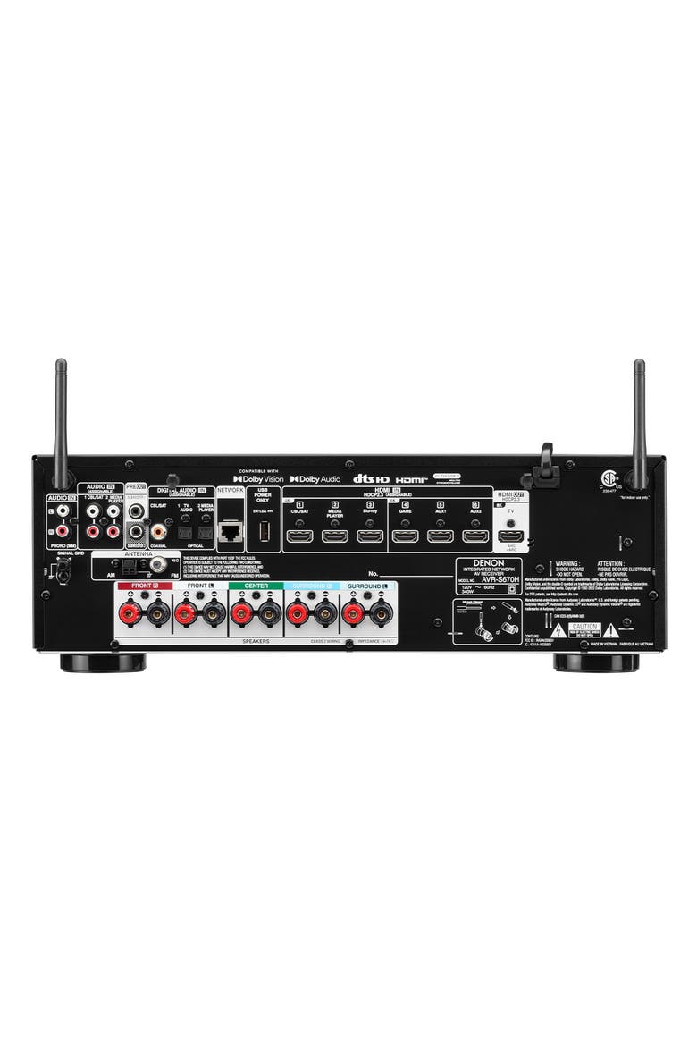 AVR-S670H 5.2 Channel 8K Home Theater Receiver with Dolby TrueHD Audio, HDR10+, and HEOS Built-In, Alternate, color, Black
