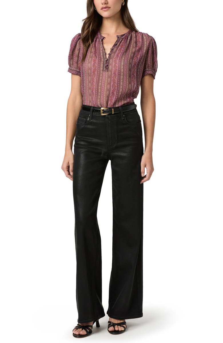 PAIGE Anessa Coated High Waist Wide Leg Jeans, Alternate, color, Black Fog Luxe Coating