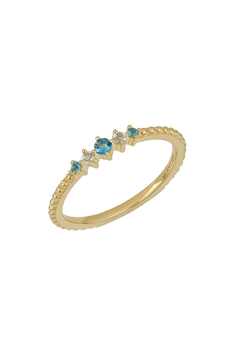 Bony Levy BLC 14K Gold & Blue Topaz Stackable Ring, Main, color, 