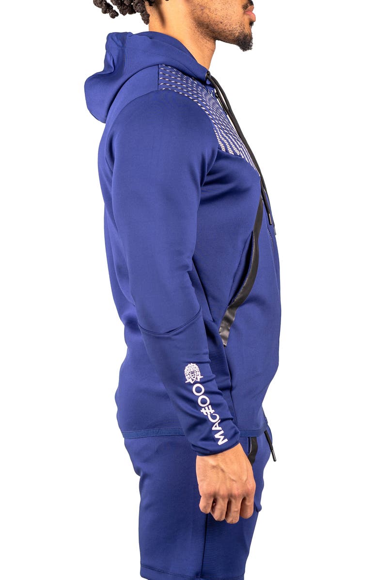 Maceoo Shield Blue Zip Hoodie, Alternate, color, Blue