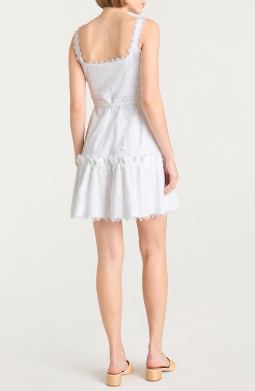 Cinq À Sept Aziza Embellished Button-front Mini Dress In White