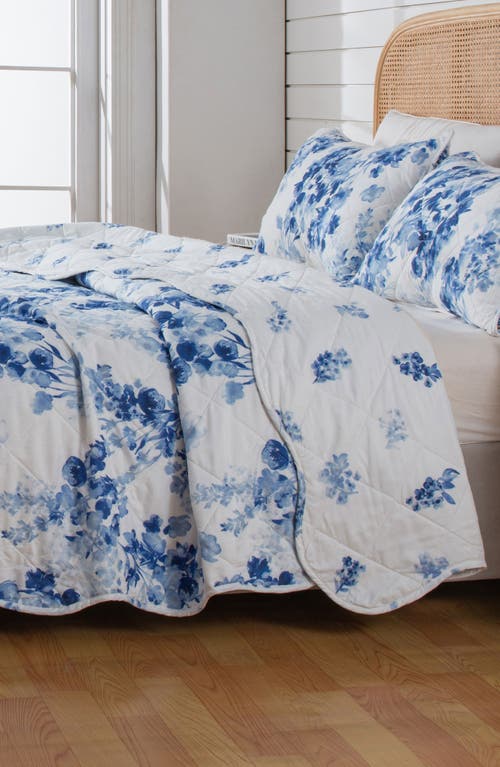 Woven & Weft Watercolor Floral Reversible Microfiber Quilt Set