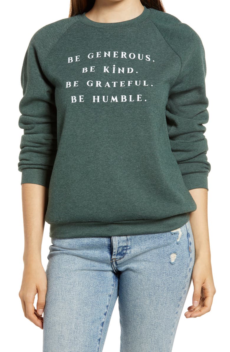 Project Social T Be Generous Graphic Sweatshirt, Main, color,