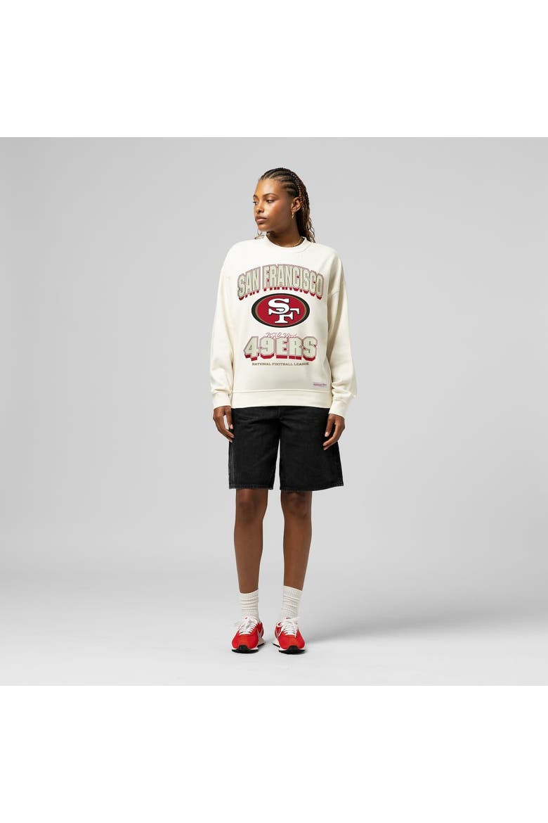 Women's  Mitchell & Ness  Cream San Francisco 49ers Tonal Arch Sweatshirt, Alternate, color, Cream