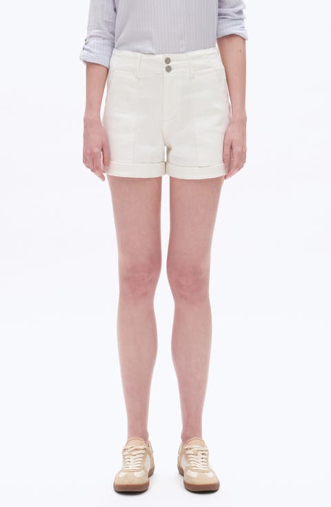 High Waist Cuffed Denim Shorts