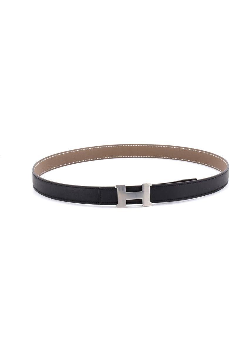 Pre-Owned Hermes Constance Reversible Belt Leather Thin, Alternate, color, Black