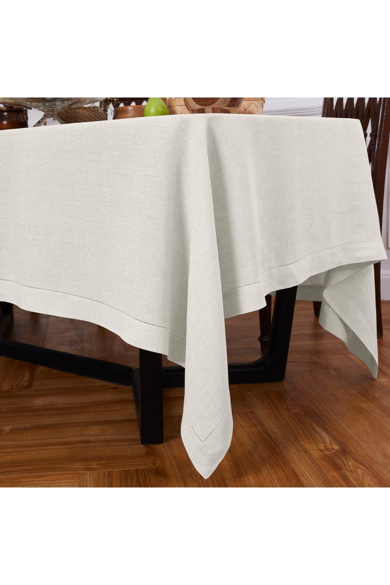 Linen Tablecloth - Sonoma Hemstitch, Alternate, color, Light Flax