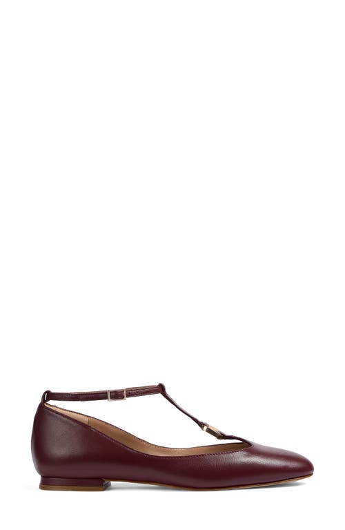 Lk Bennett Minna T-strap Flat In Burgundy