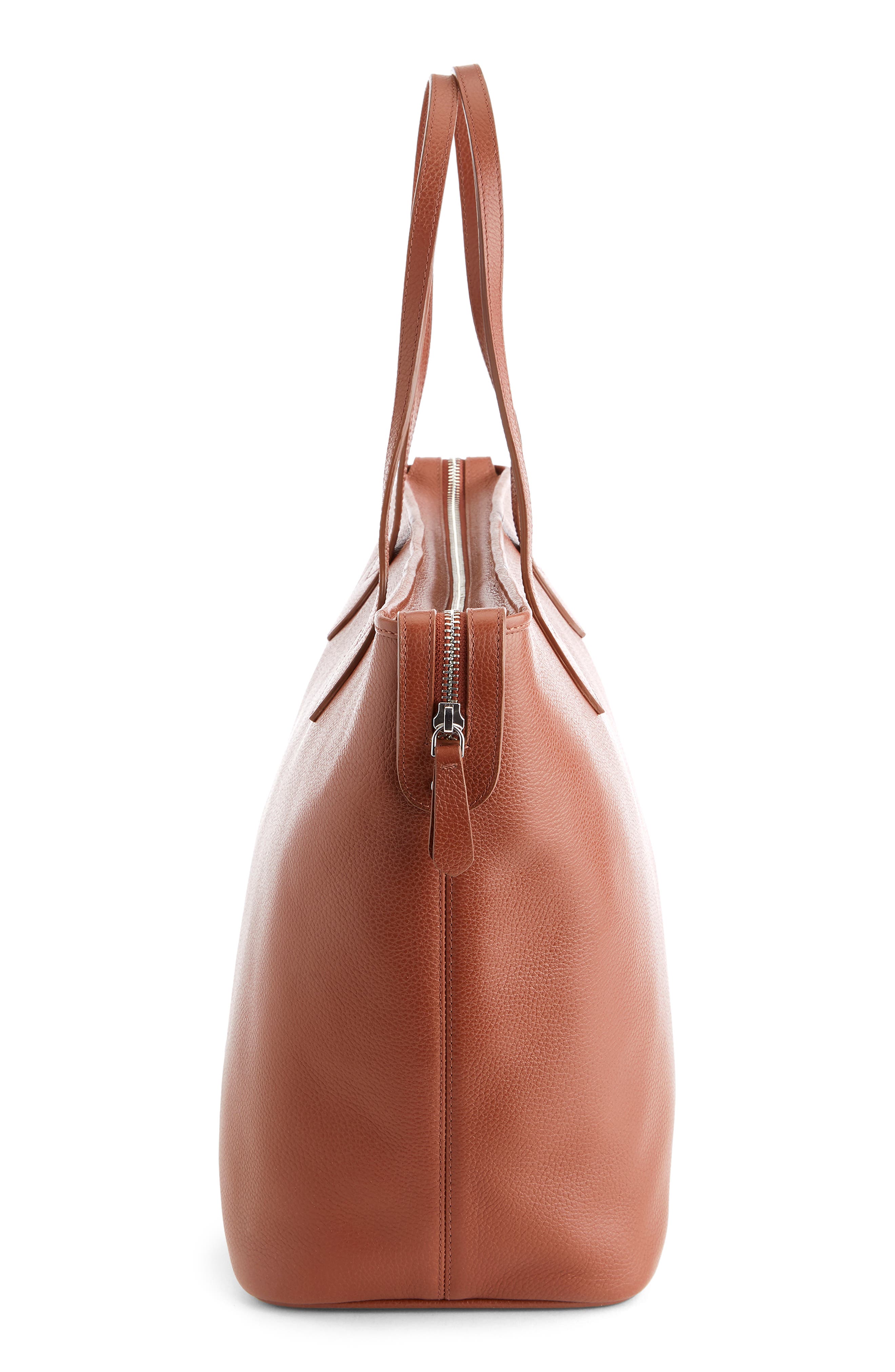 Personalized Leather Tote with Wristlet, Alternate, color, TAN - DEBOSS