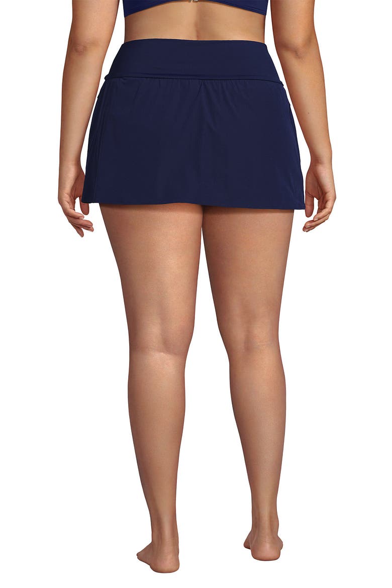 Pinchless Mini Swim Skort, Alternate, color, Deep Sea Navy