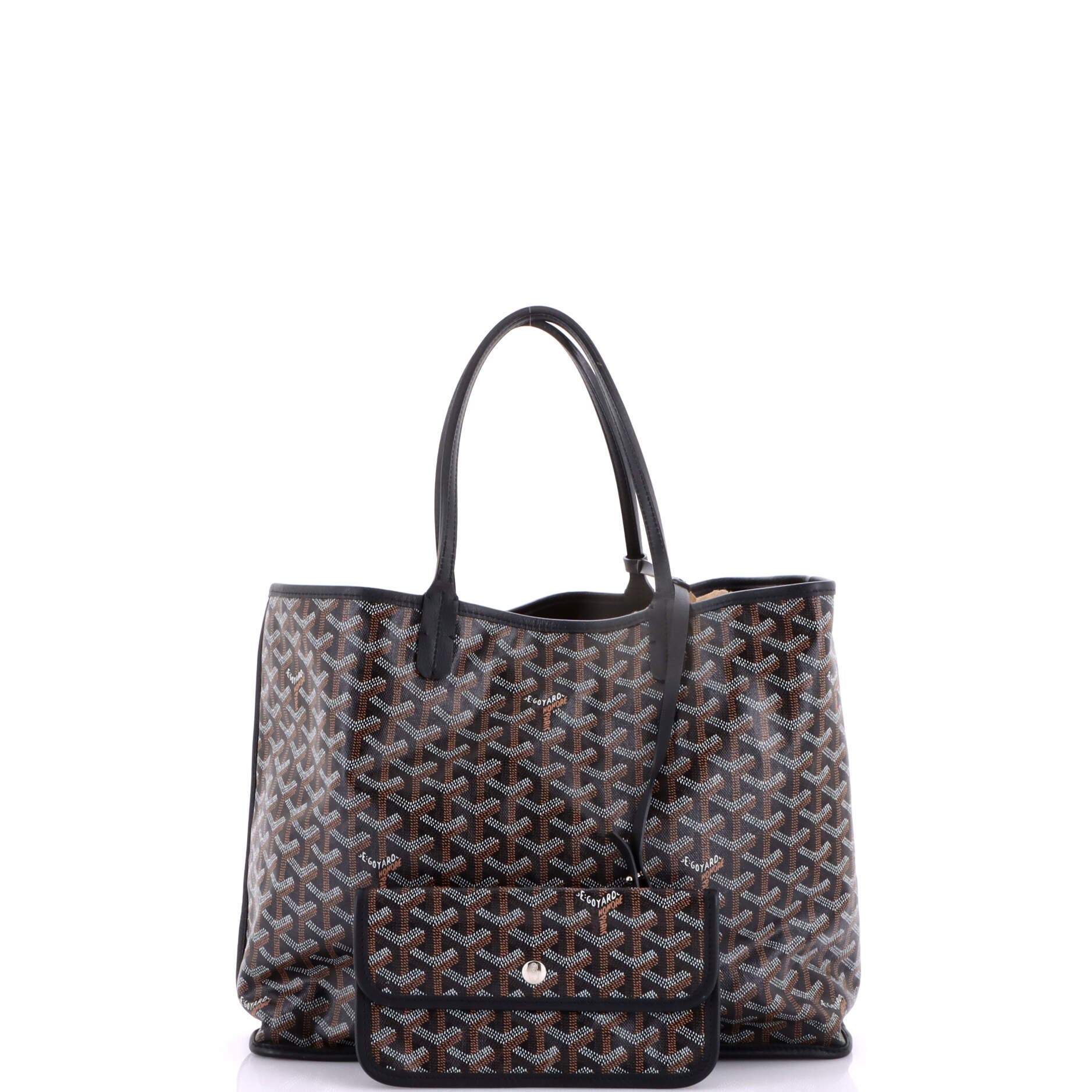 Pre-Owned Goyard Anjou Reversible Tote Coated Canvas PM, Alternate, color, Black