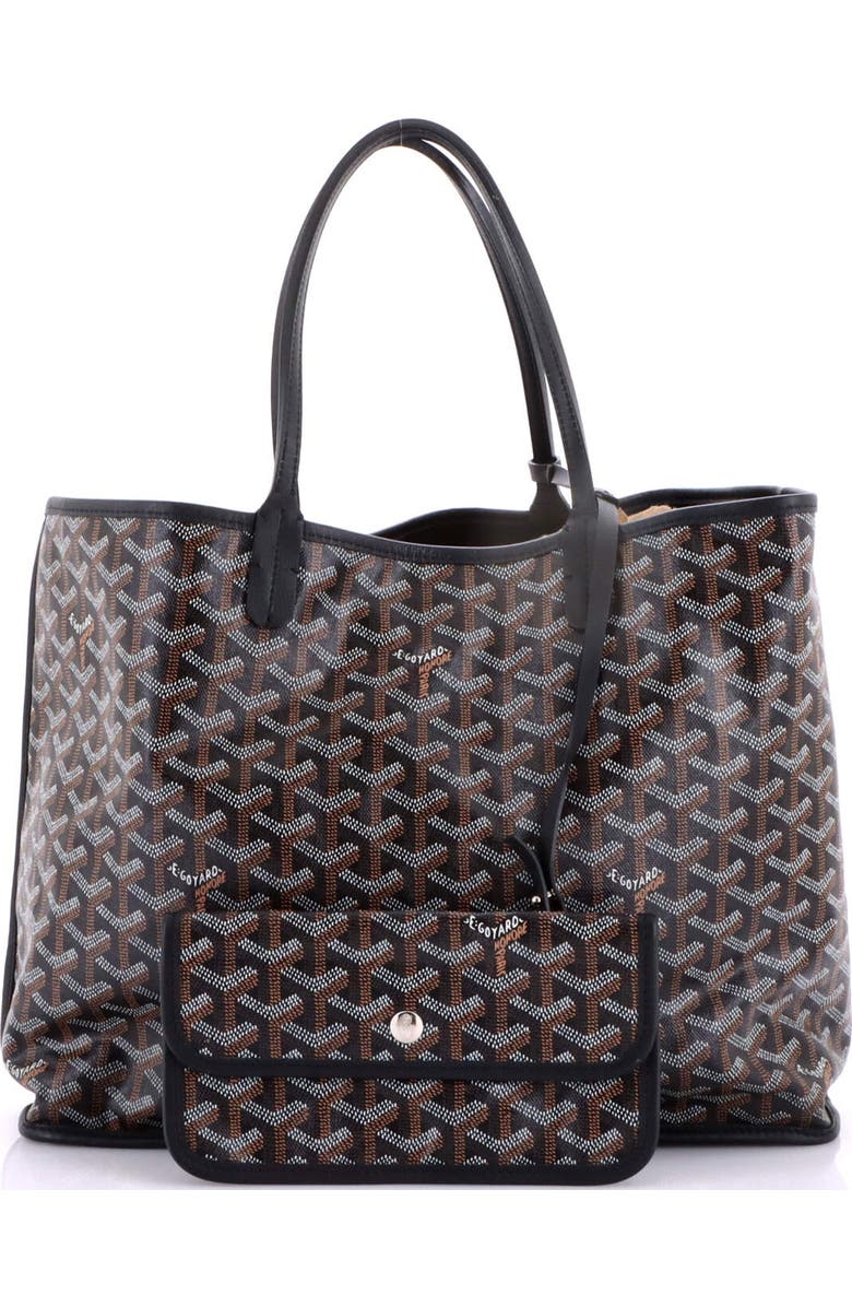 Pre-Owned Goyard Anjou Reversible Tote Coated Canvas PM, Alternate, color, Black