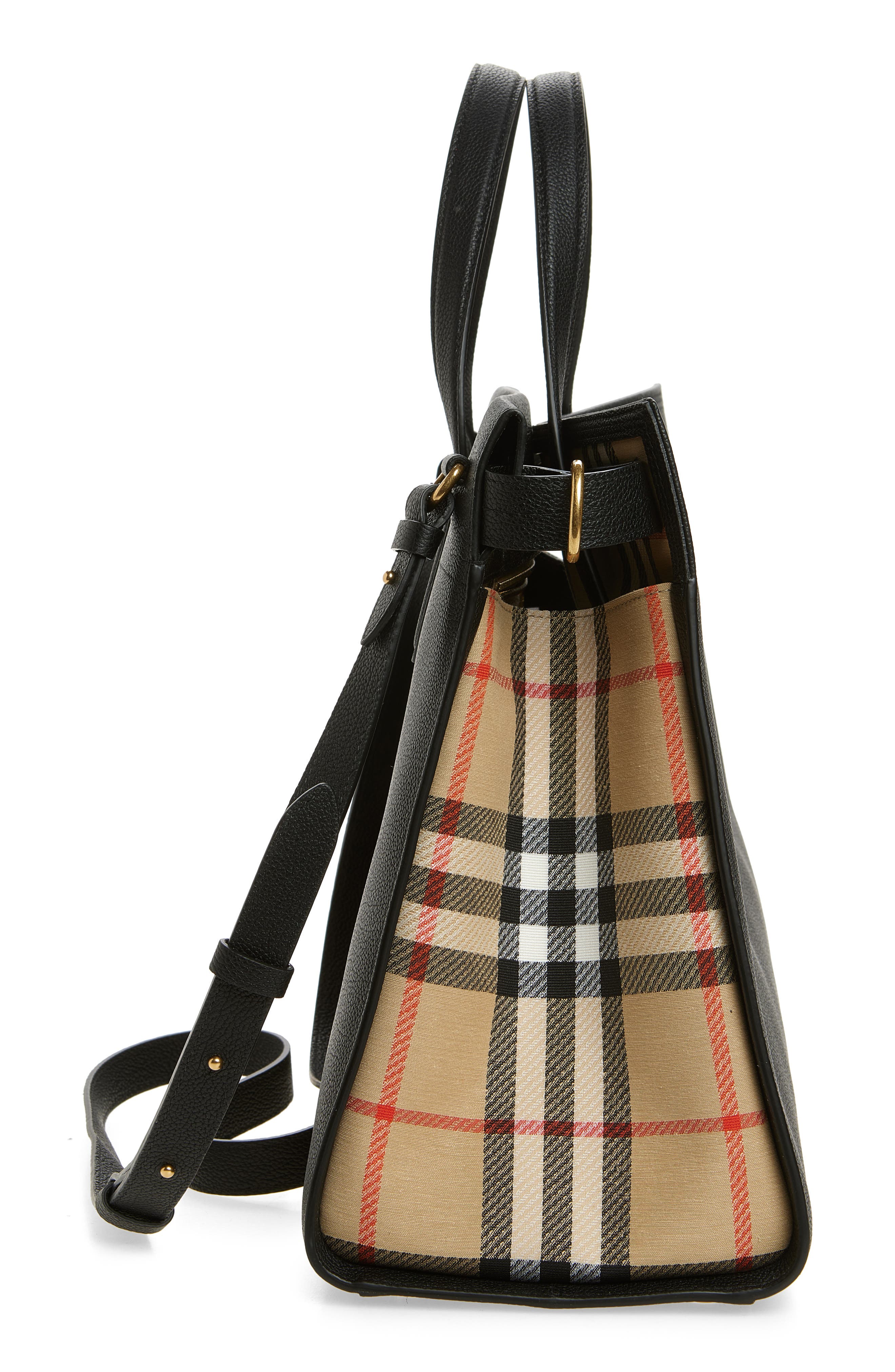 Burberry Medium Cotsworld Tote, Alternate, color, Black