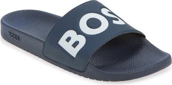 BOSS Navy Slide Sandals Aryeh_Slid_nmnb NWT Boss Aryeh Slide In Dark Blue For Men | Hugo Boss Pool Slide  main image 4