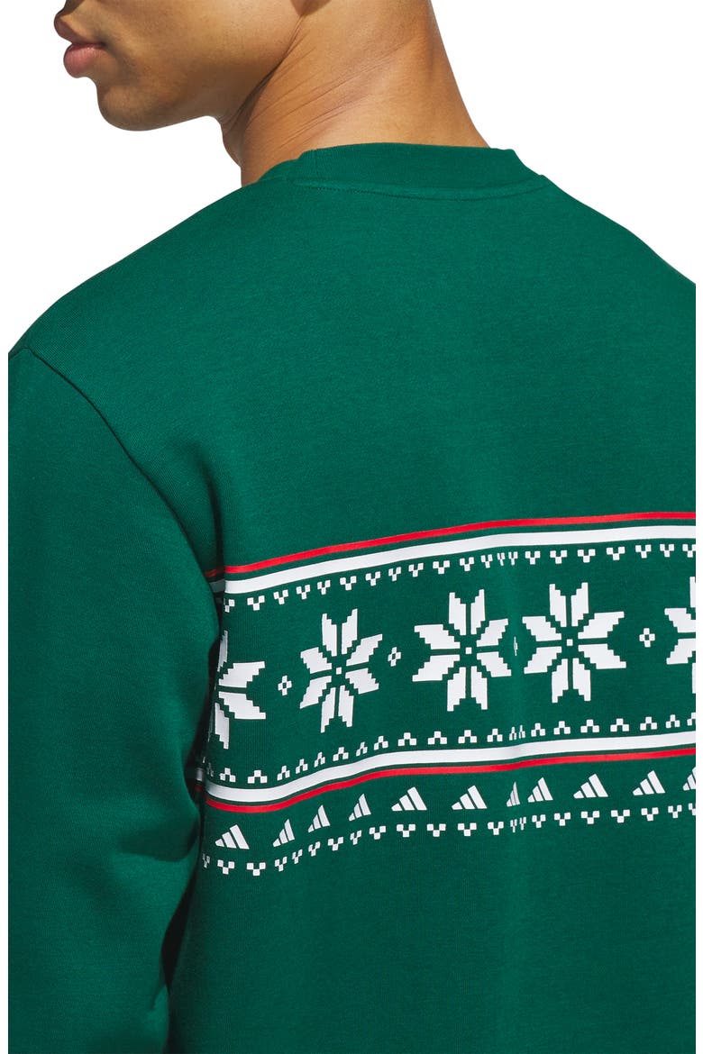 Holiday Graphic Sweatshirt, Alternate, color, COLLEGIATE GREEN