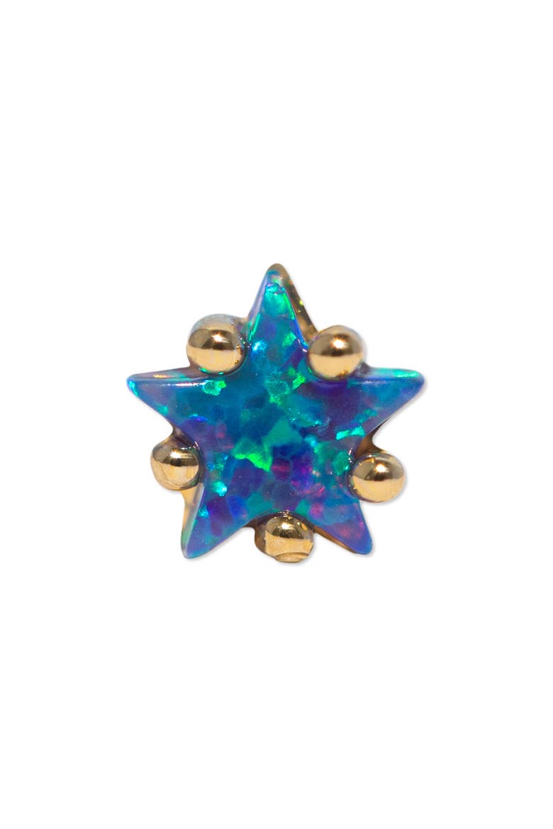 Blue Opal Star Stud Earring, Main, color, GOLD