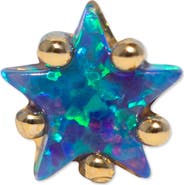 Girls Crew Blue Opal Star Stud Earring