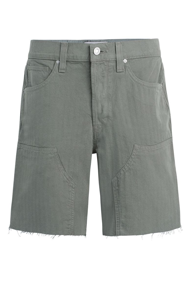 Hudson Jeans Cutoff Cotton Herringbone Carpenter Shorts, Alternate, color, Sage