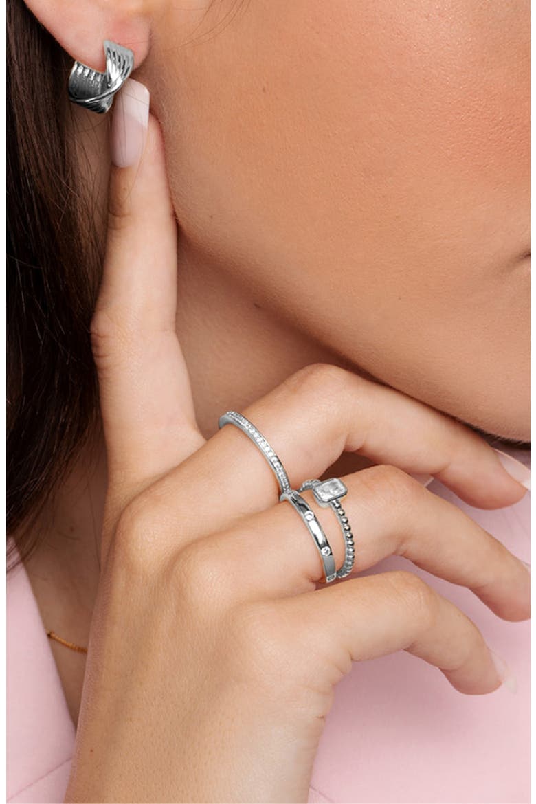 Koa Dainty Sculpted Ring Trendy Minimalist Statement, Alternate, color, Silver