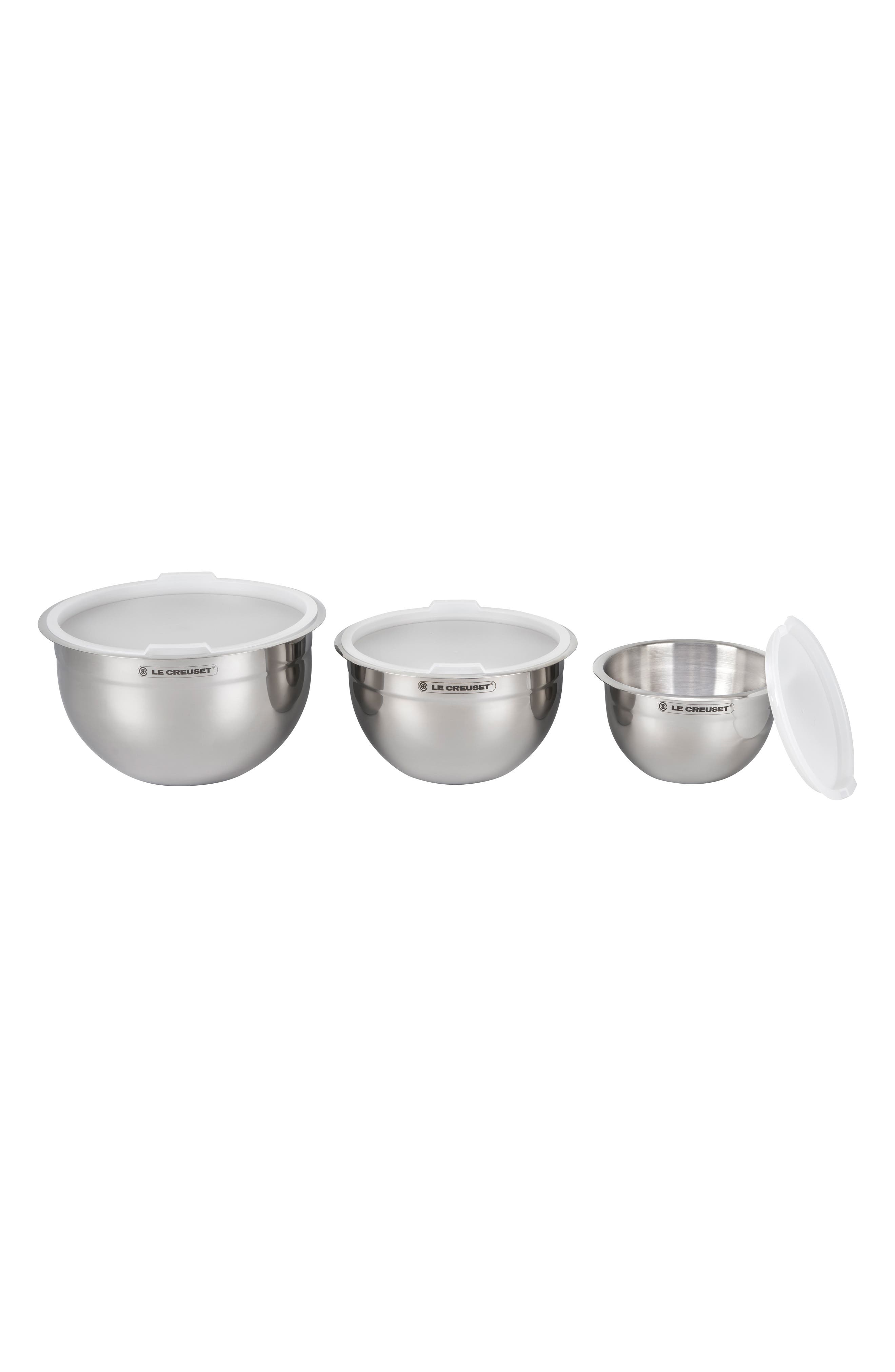 Set of 3 Stainless Steel Nested Mixing Bowls