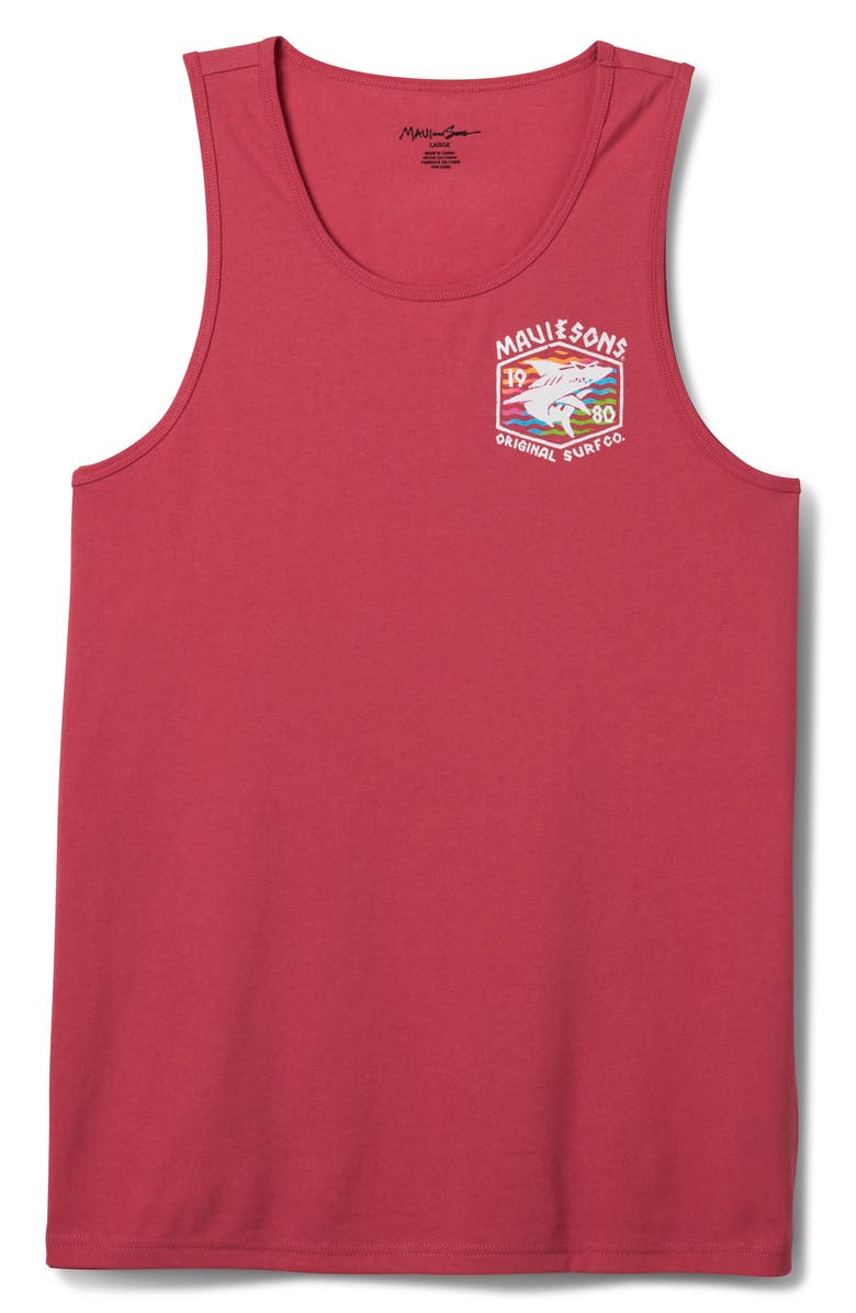 Maui & Sons Surf Thrasher Graphic Tank, Alternate, color, Deep Coral