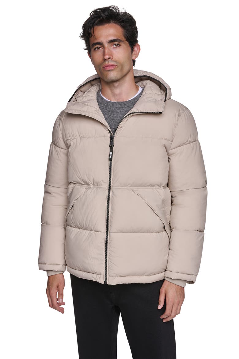 Hooded Puffer Jacket, Alternate, color, STONE