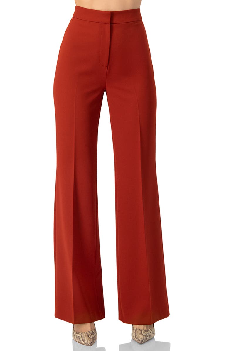 IVONNE Semi-Flared Trousers, Main, color, Chedron