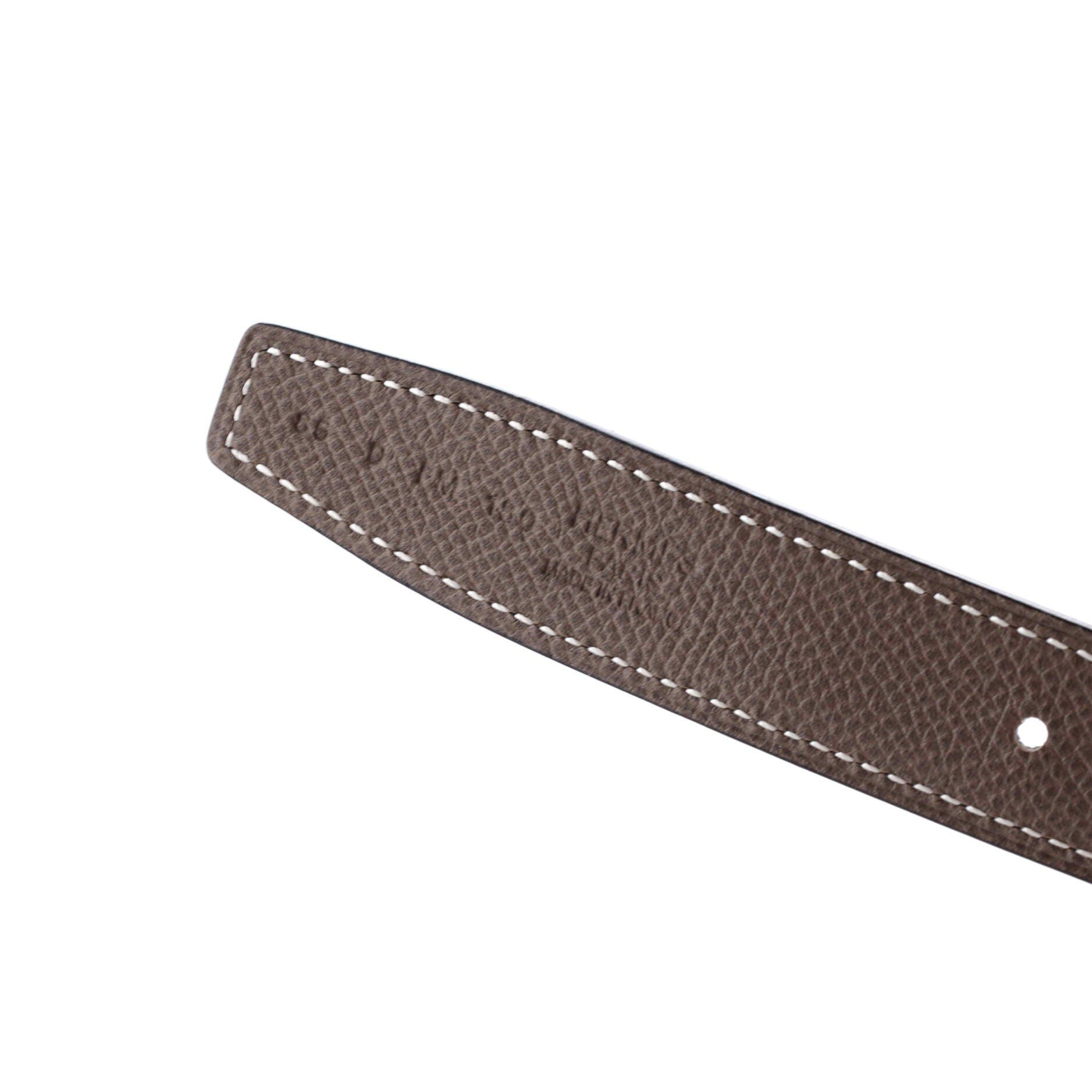 Pre-Owned Hermes Constance Reversible Belt Leather Thin, Alternate, color, Gray