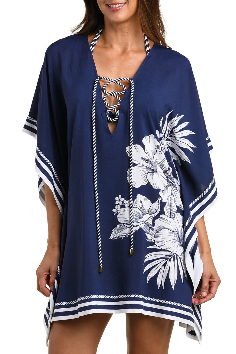 Mariner Cover-Up Caftan, Alternate, color, INDIGO