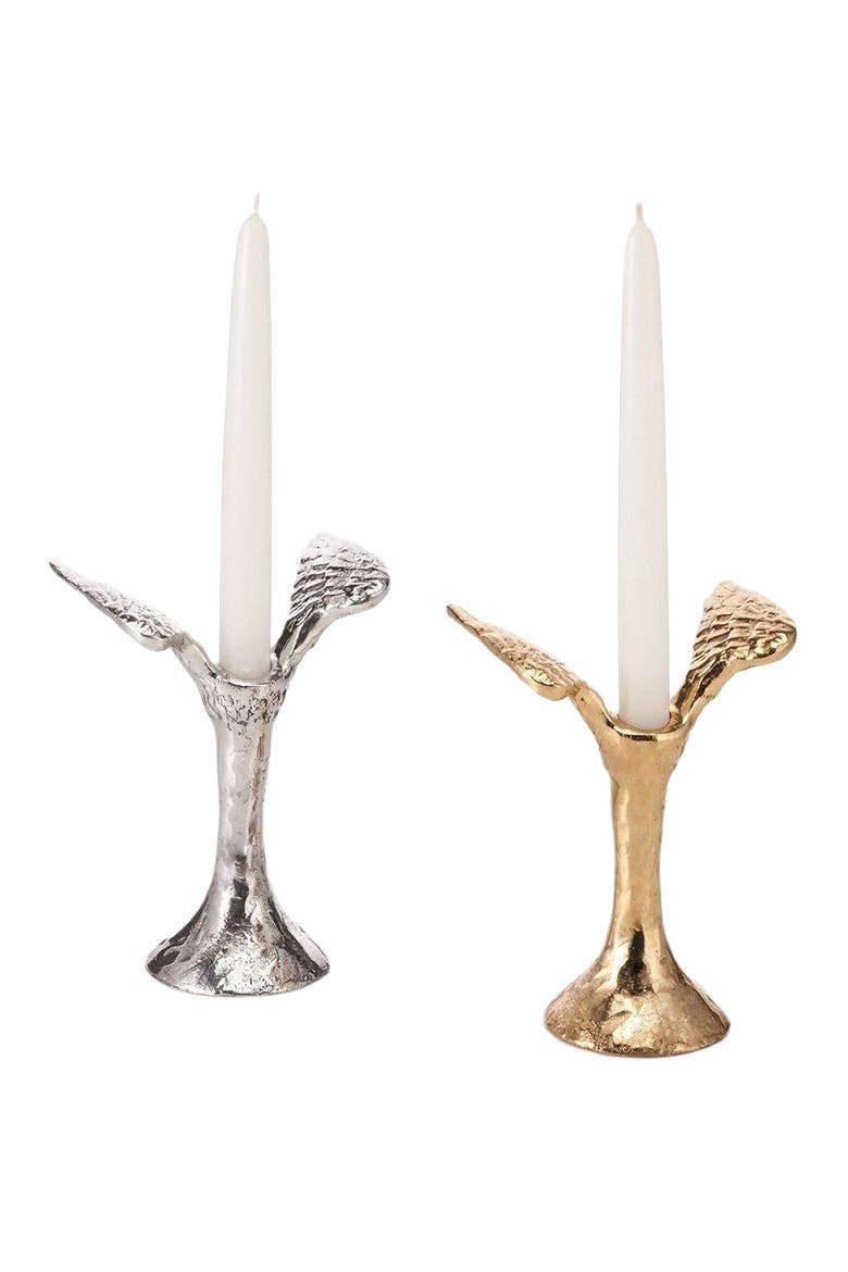 Angelwing Candleholder, Alternate, color, Silver