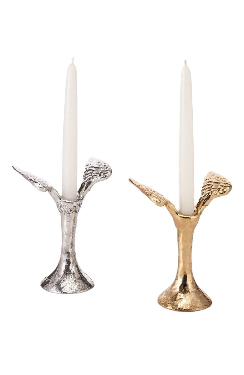 Lunares Angelwing Candleholder, Alternate, color, Silver