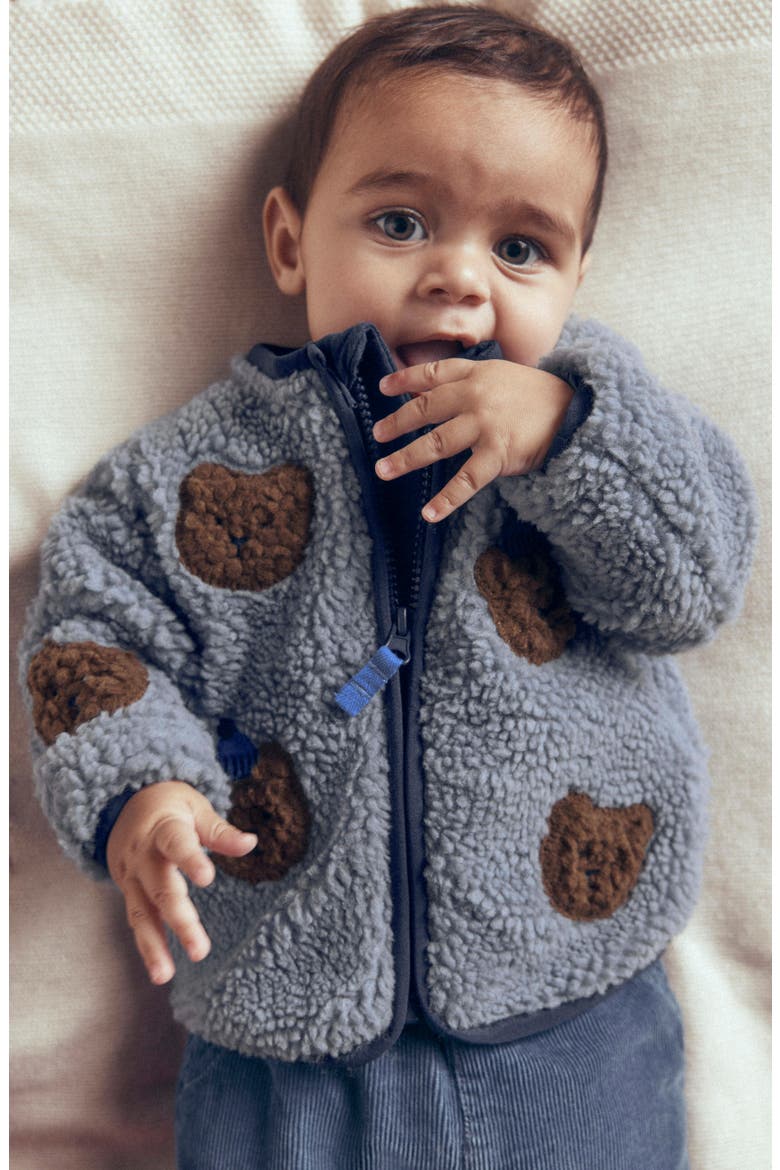 Cozy Borg Fleece Jacket, Alternate, color, BLUE BEAR APPLIQUE