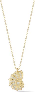 GLAZE JEWELRY Cubic Zirconia Shell Pendant Necklace