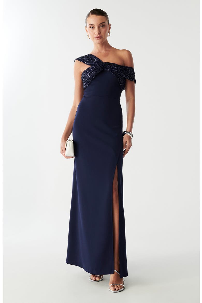 Trisha Maxi Dress, Alternate, color, Navy Blue