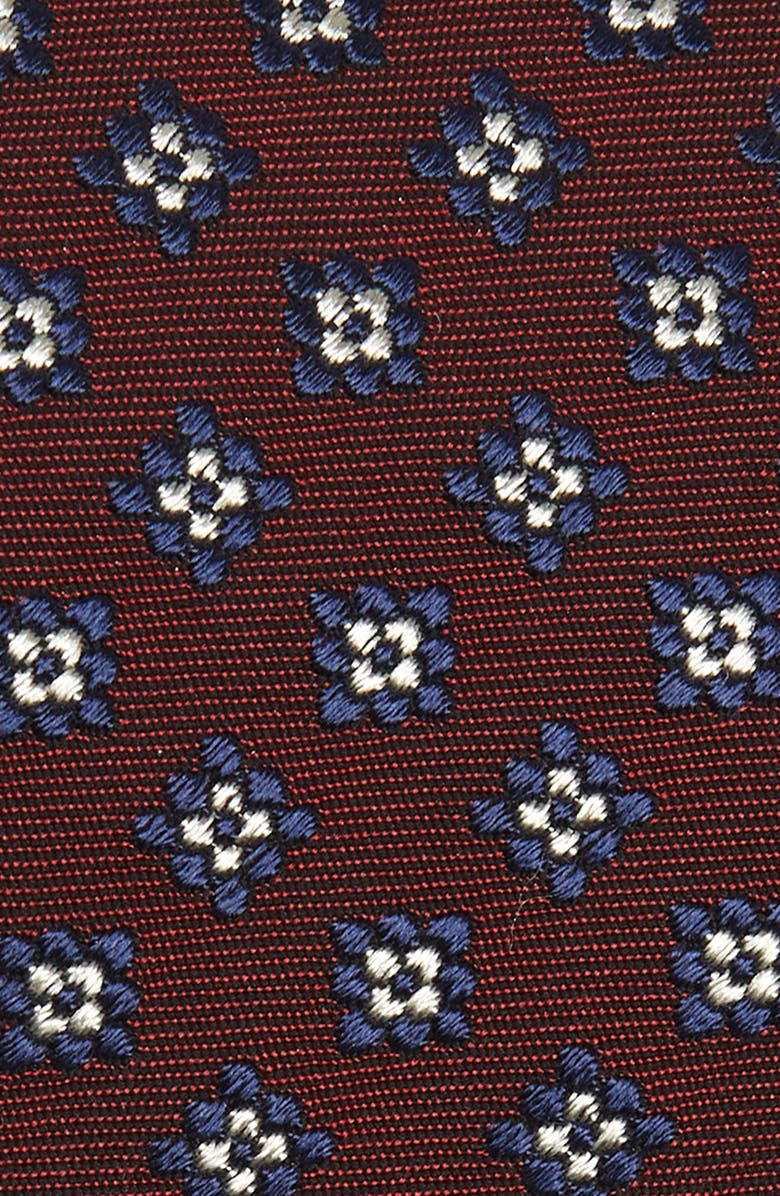 Suitsupply Burgundy Flower Silk Tie, Alternate, color,