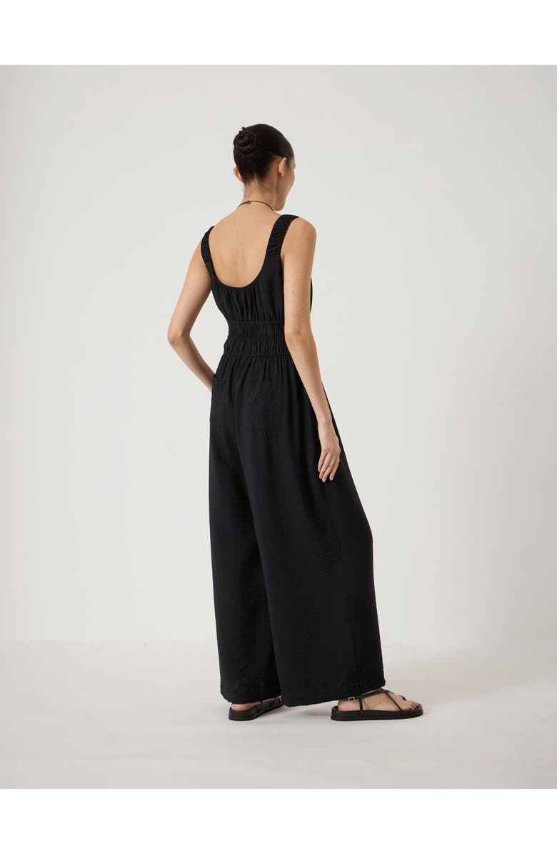 Hush Wrenna Gathered Straps Airflow Jumpsuit, Alternate, color, Black