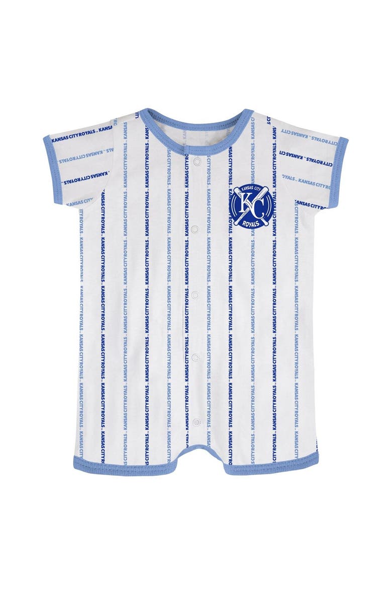 Newborn & Infant White Kansas City Royals Ball Hitter Romper, Main, color, White