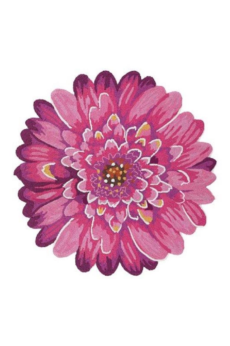 Dahlia Round Indoor/Outdoor Doormat, Main, color, PURPLE