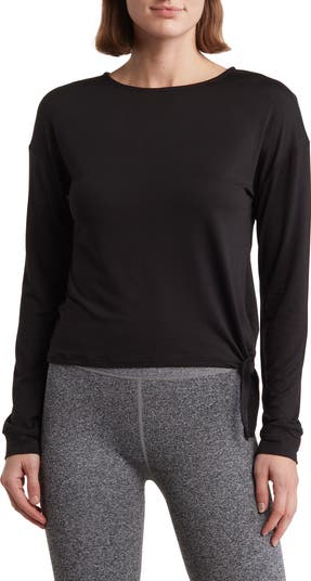 KYODAN Long Sleeve Side Tie Moss Jersey Top | Nordstromrack