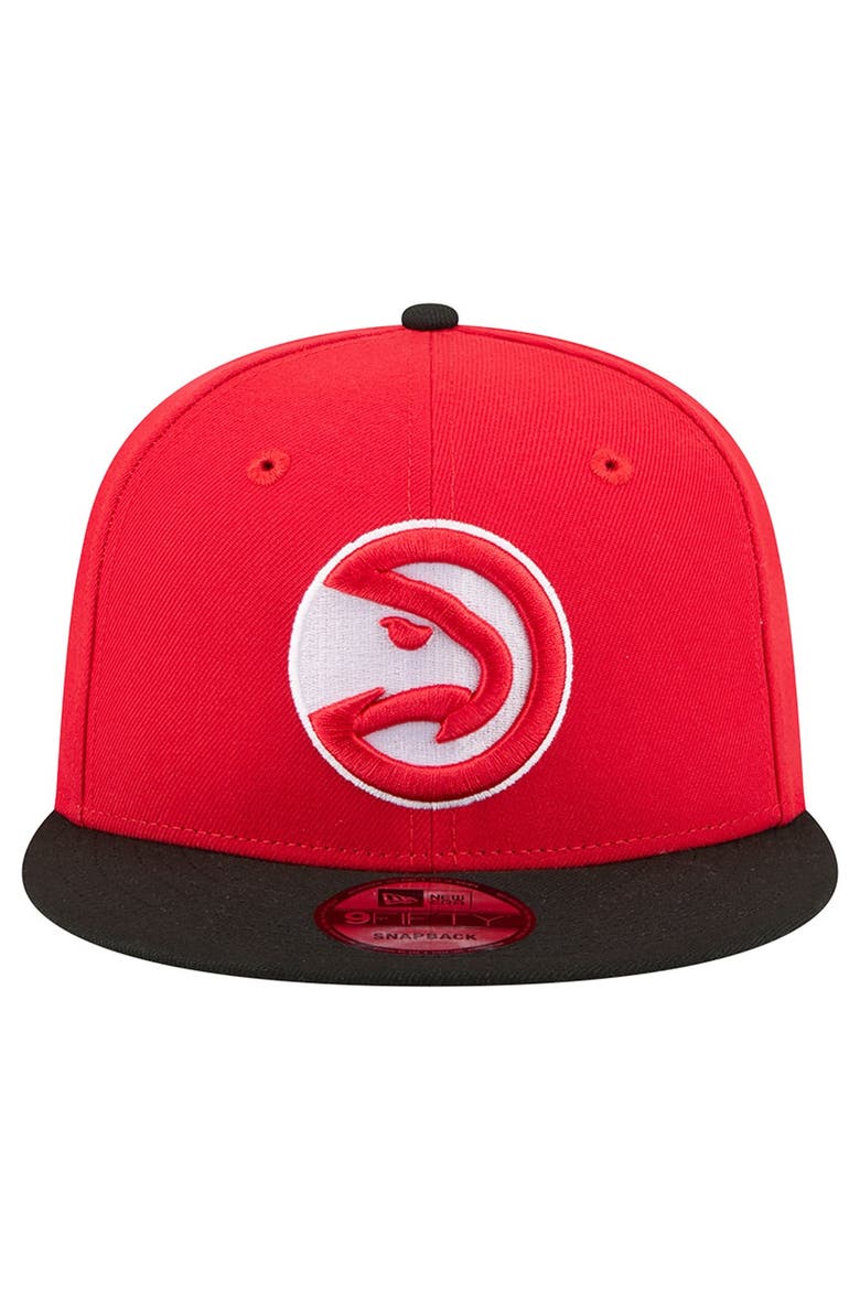 Men's New Era  Red Atlanta Hawks Two-Tone 9FIFTY Snapback Hat, Alternate, color, Red