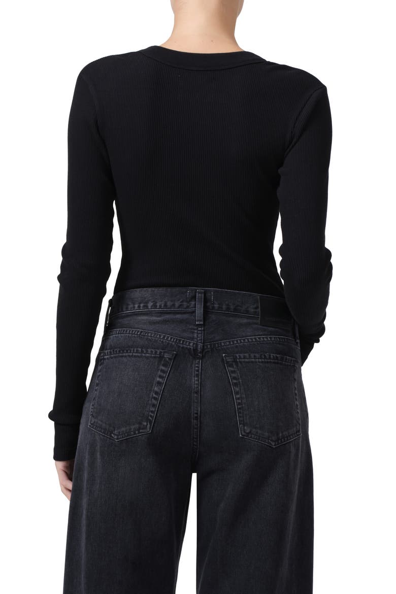 Varra Rib Henley, Alternate, color, BLACK