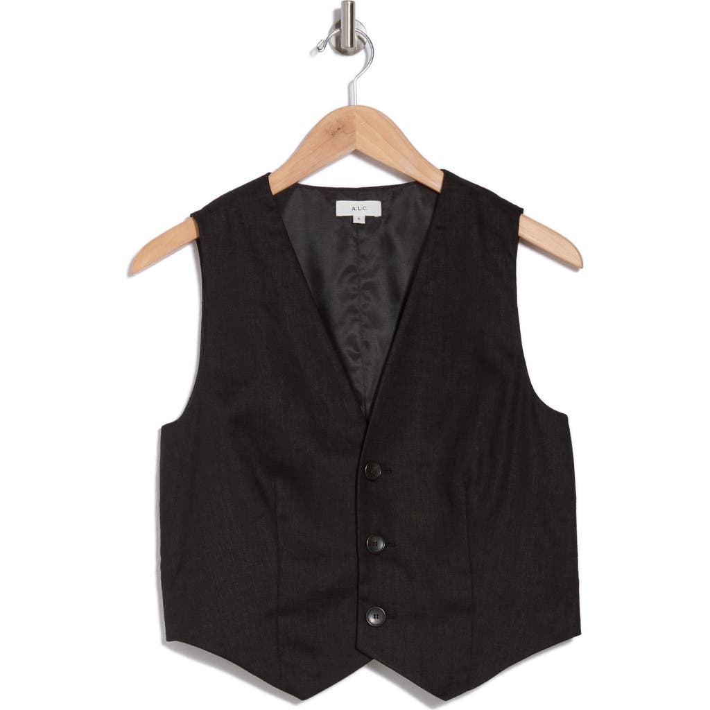 A.l.c . Maxwell Linen Vest In Black