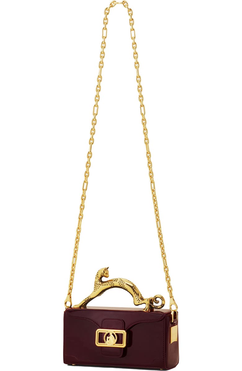 Lanvin Pencil Cat Nano Patent Leather Bag, Alternate, color, Bacchus