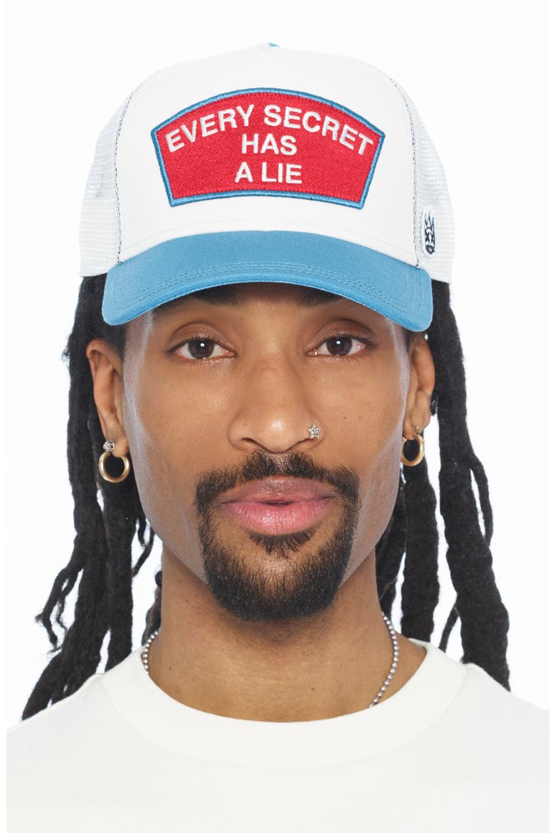 Mesh Back Trucker Baseball Cap, Alternate, color, WINTER WHITE