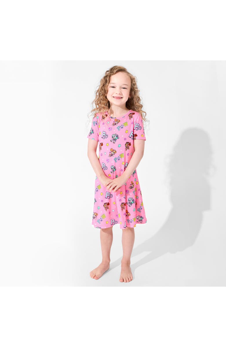 Bellabu Bear Kids' PAW Patrol Varsity Pink Short Sleeve Dress, Alternate, color,